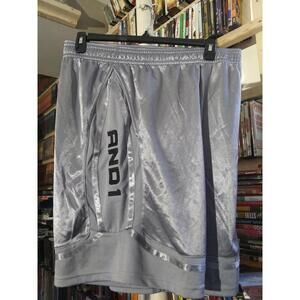 NEW shooter AND1 Silver GREY GRAY gym shorts mens size 3xl 3 EXTRA LARGE BAG152
